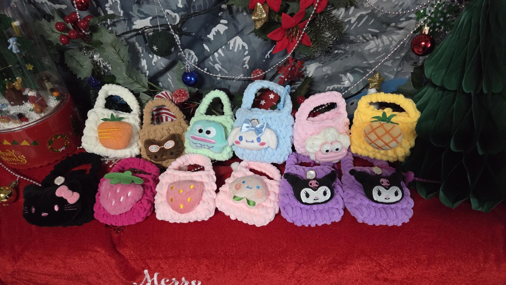 뜨게가방 키링 이어폰백