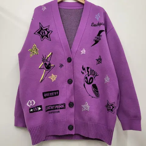 럭키슈에뜨 자카드 가디건