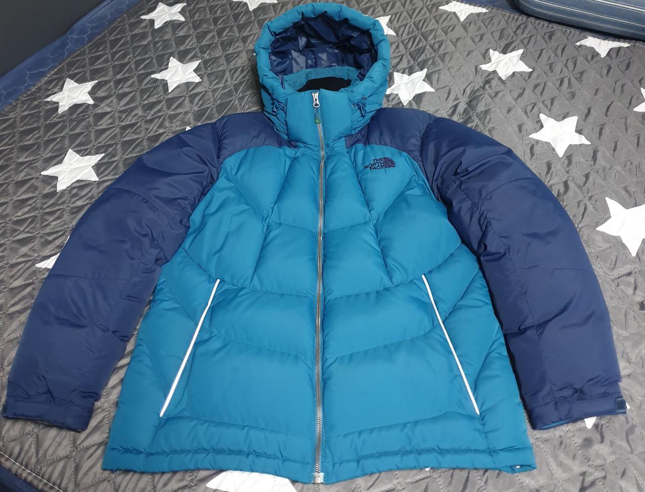 노스페이스 빈티지 덕다운 후드 패딩 블루 (110)