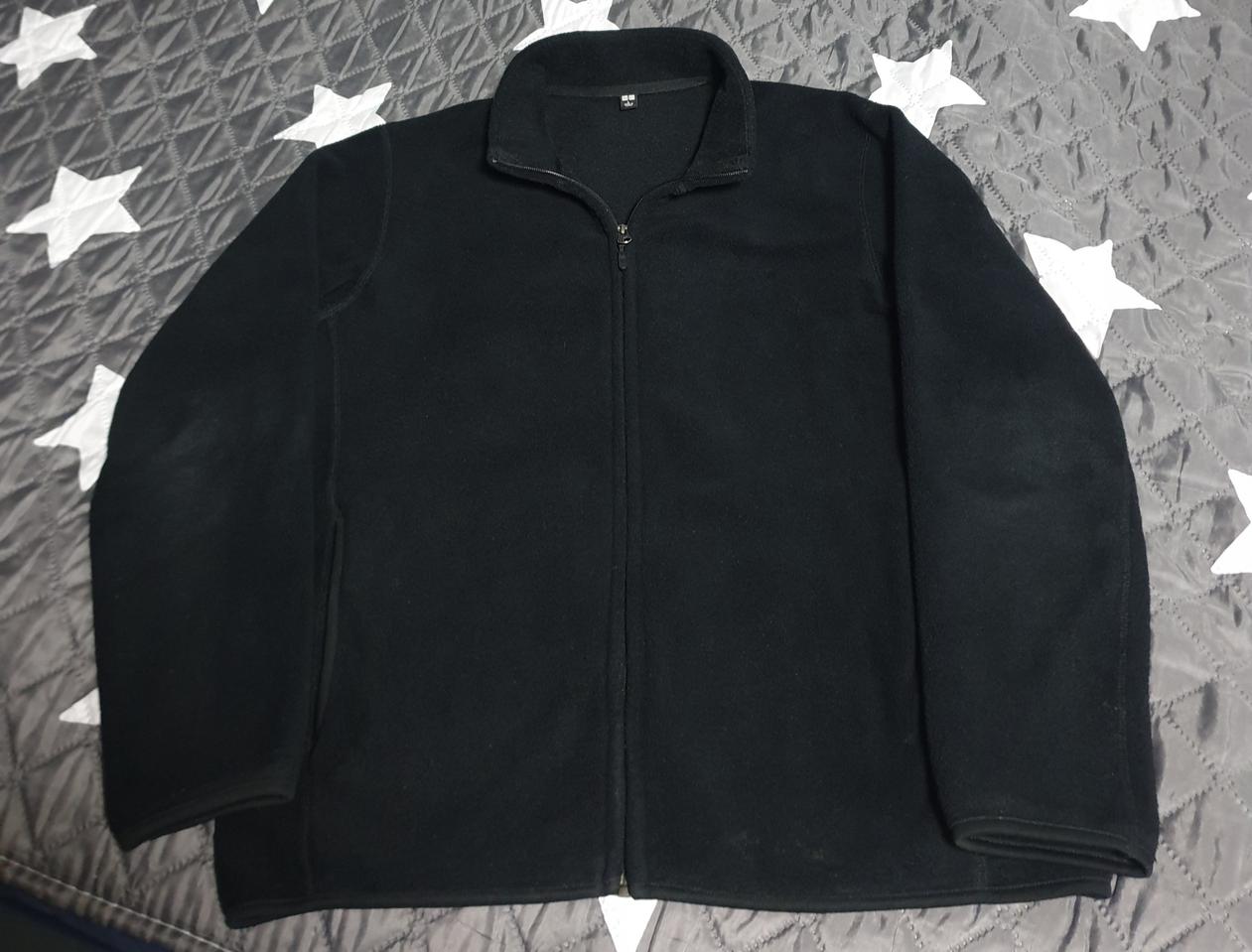 유니클로 후리스 짚업자켓 블랙 (L)