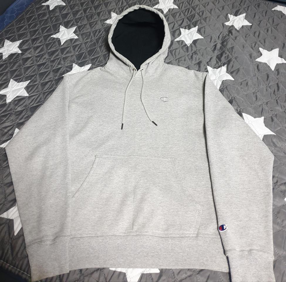 챔피온 어센틱 기모 후드티 그레이 (M)