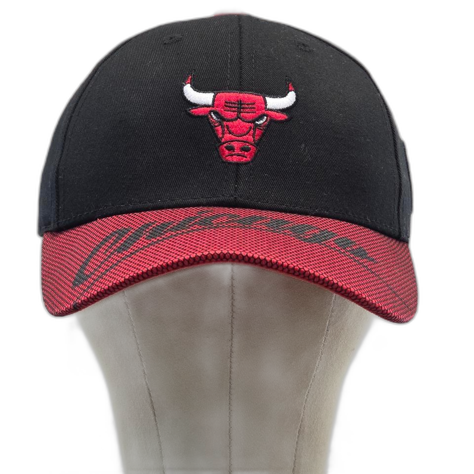 M1-3:NBA 시카고 불스 로고 캡 블랙 레드 프리사이즈 54-57cm