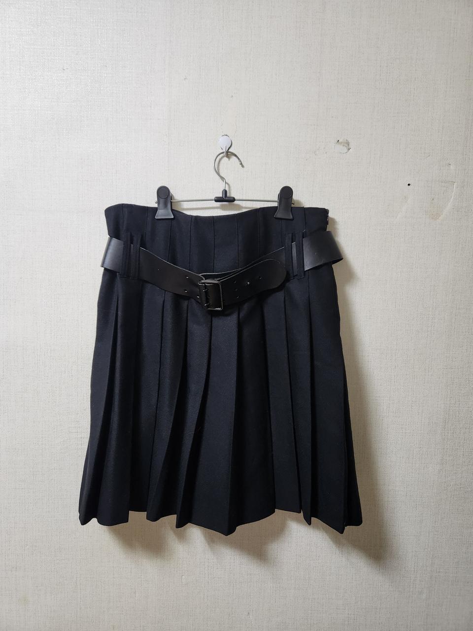 버버리 울 플리츠 스커트