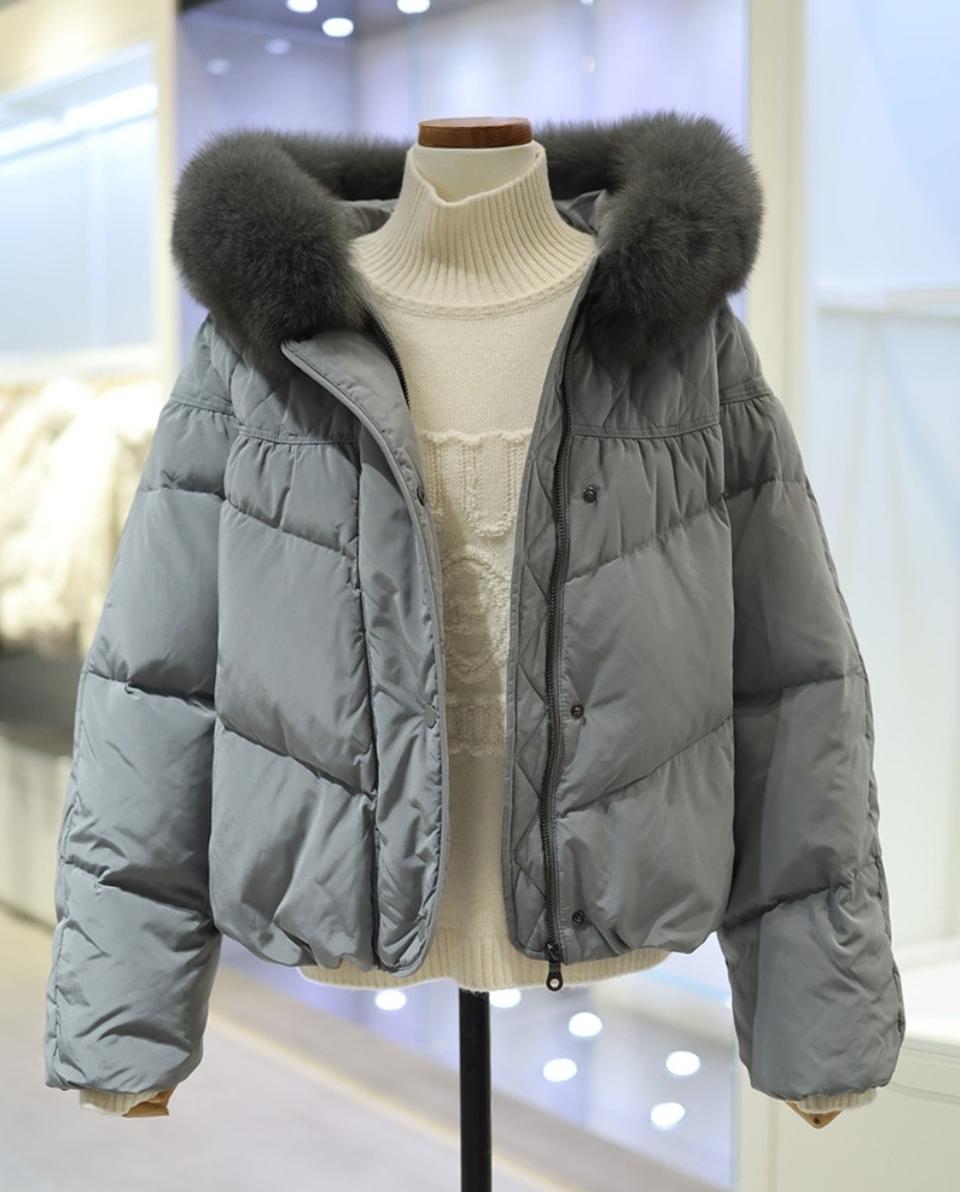 지컷 다이아퀼팅 사가폭스퍼 볼륨 구스다운 패딩 55사이즈 새제품