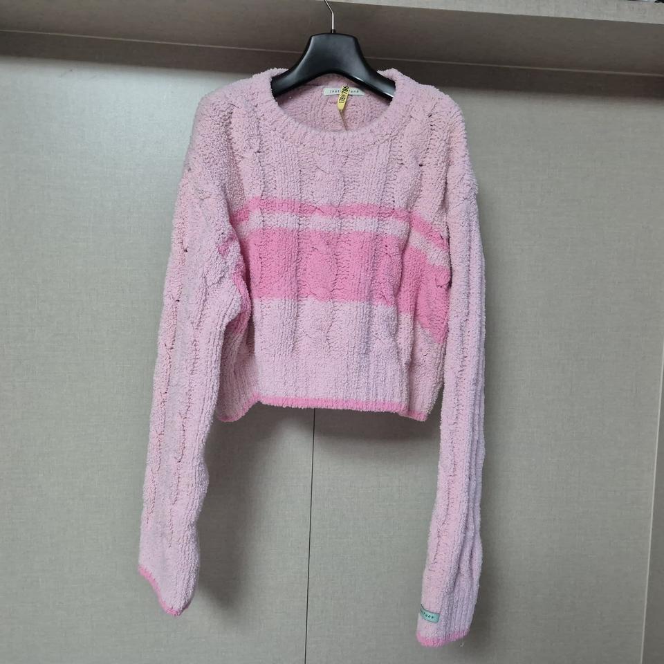 0)인스턴트핑크 스트라이프  니트