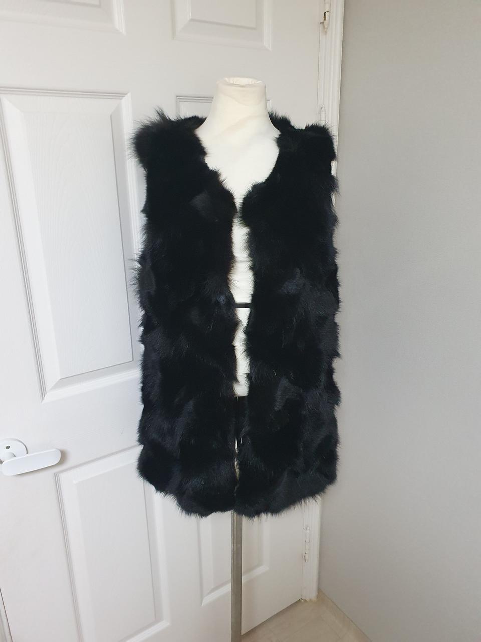 (거의새거)55~66 bibifolie 천연폭스모피 100% 베스트 조끼