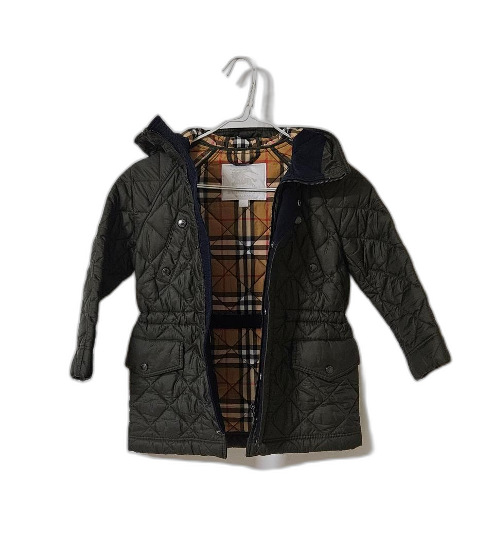 버버리 키즈 퀼팅 후드 자켓