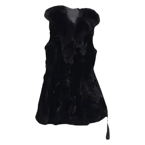 에고이스트 블랙 폭스포 클래식 퍼 조끼 FREE