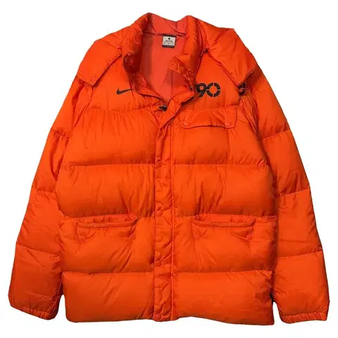 나이키 T90 오렌지 덕다운 오리털 패딩 M