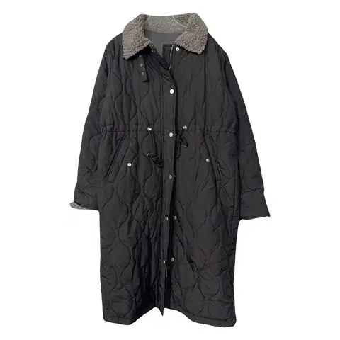 여성 캐주얼 양털 카라 밴딩 깔깔이 퀄팅 코트 FREE