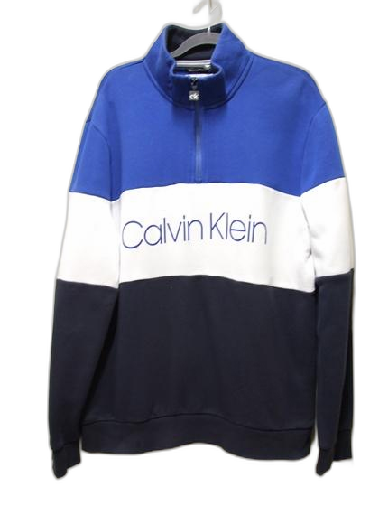 캘빈클라인 CK 맨투맨 반집업 기모티 택L