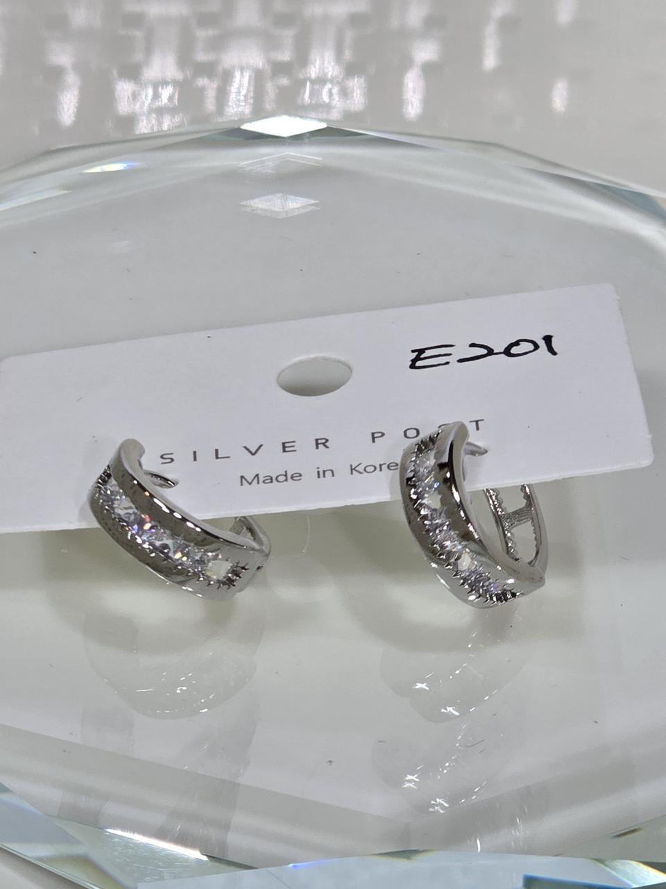 큐빅셋팅 원터치 귀걸이