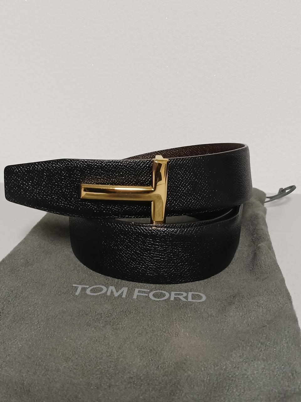 톰포드 불랙 브라운 양면 가죽벨트 정품