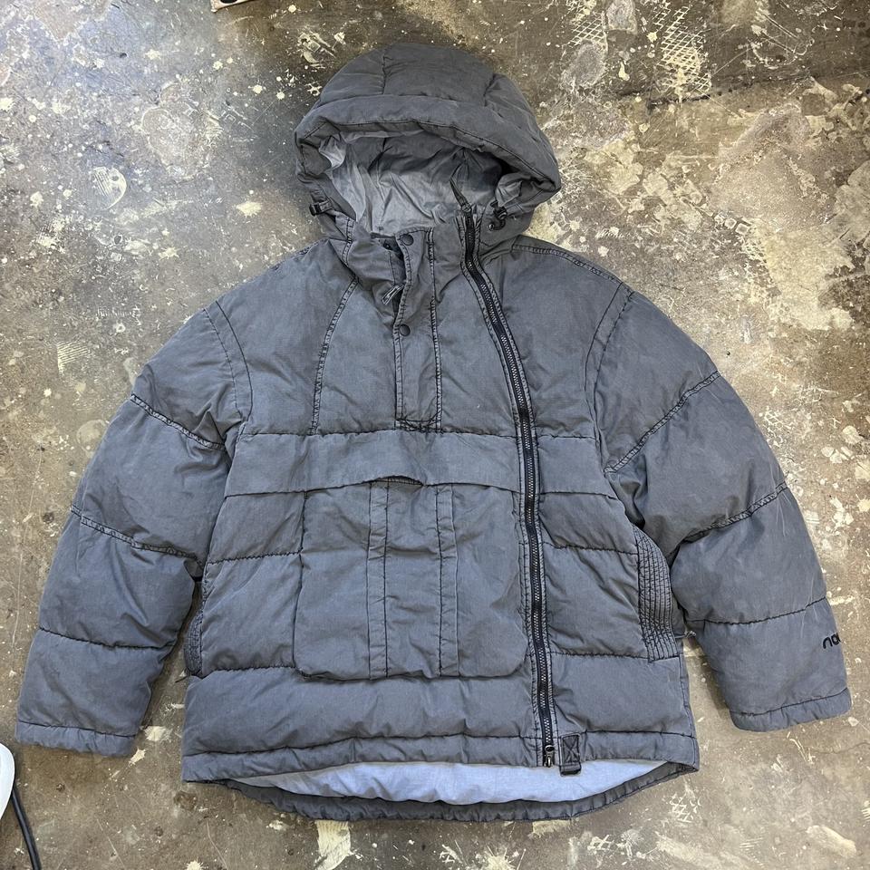 L) NAU 나우 가먼츠다잉 덕다운 아노락 언발 패딩점퍼 자켓
