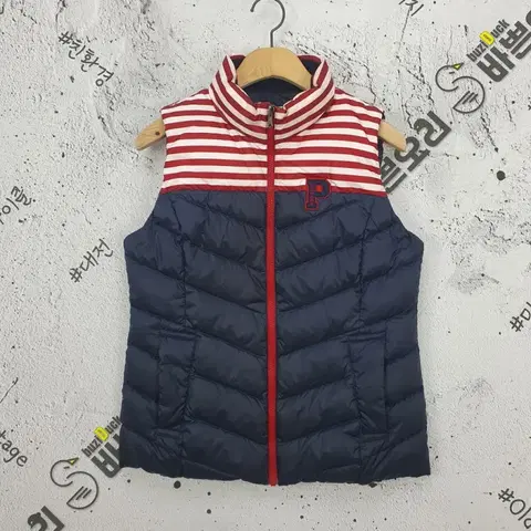 JDX 덕다운 골프 패딩 조끼 스트라이프 네이비 3400098