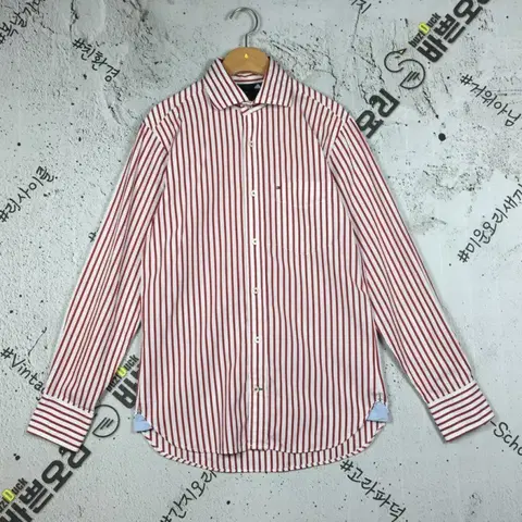 타미힐피거 여성 포플린 셔츠 스트라이프 레드 XS 1100392