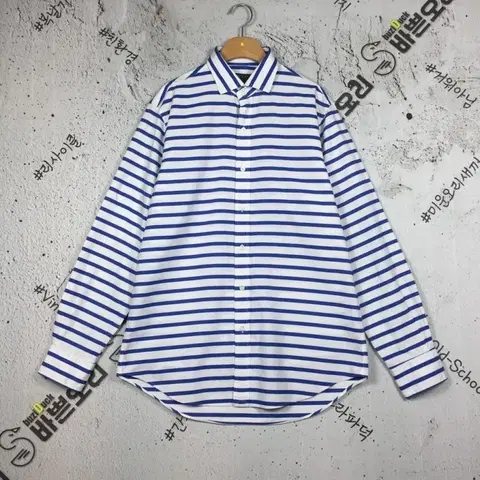 폴로랄프로렌 스트라이프 버튼업 셔츠 블루 M 1100383