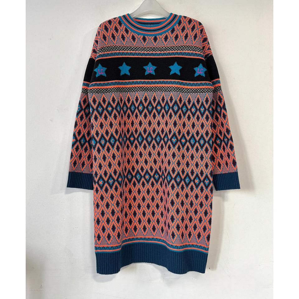 럭키슈에뜨 패턴 니트 원피스