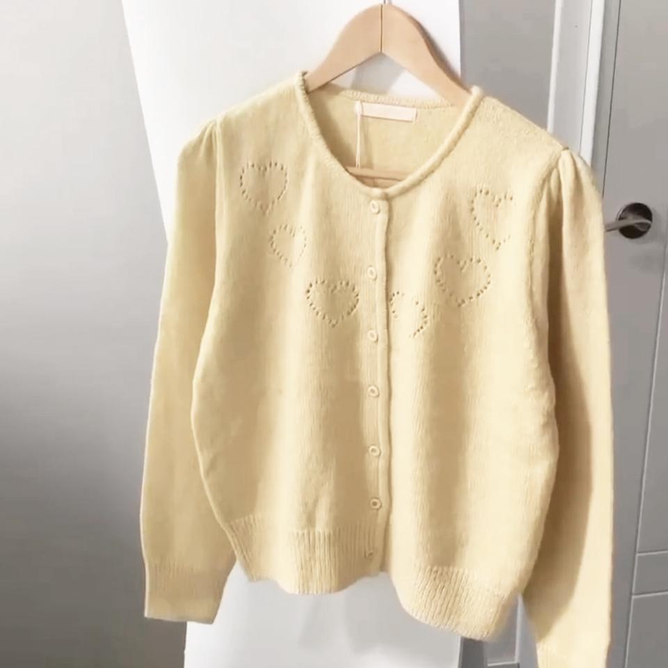 피터앤웬디(peterandwendy) 하트 뿅뿅가디건 프리사이즈 새상품