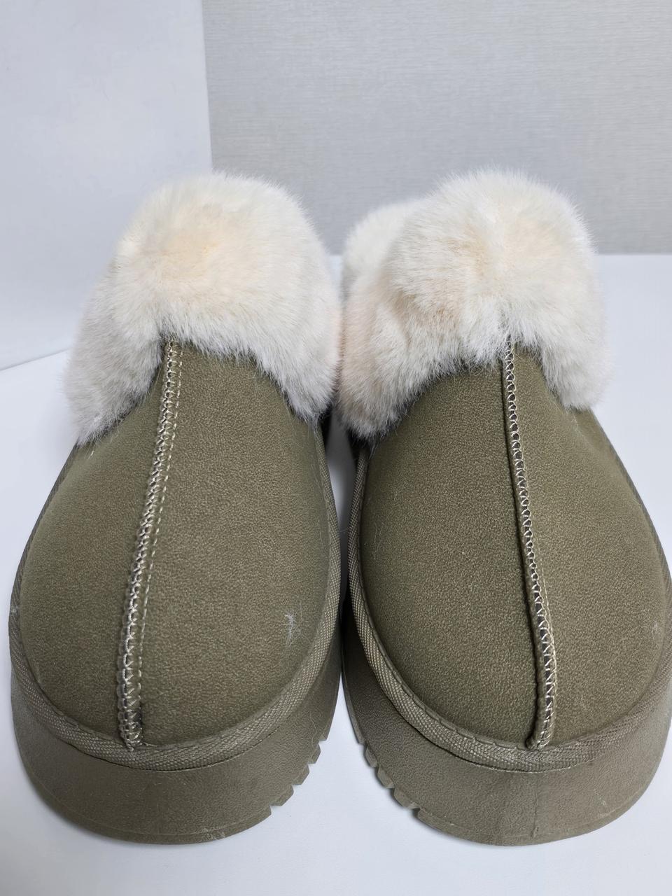 겨울 털 슬리퍼 카키 39,40 새상품
