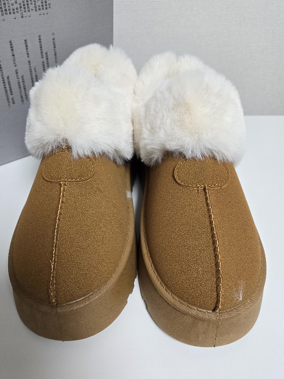 브라운 퍼 숏 부츠 39(245) 새상품