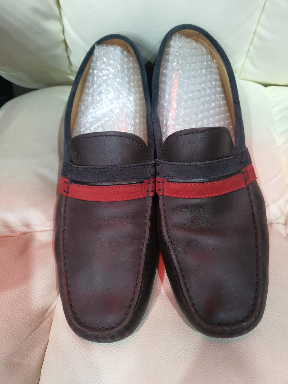 토즈 남성 브라운 가죽 로퍼