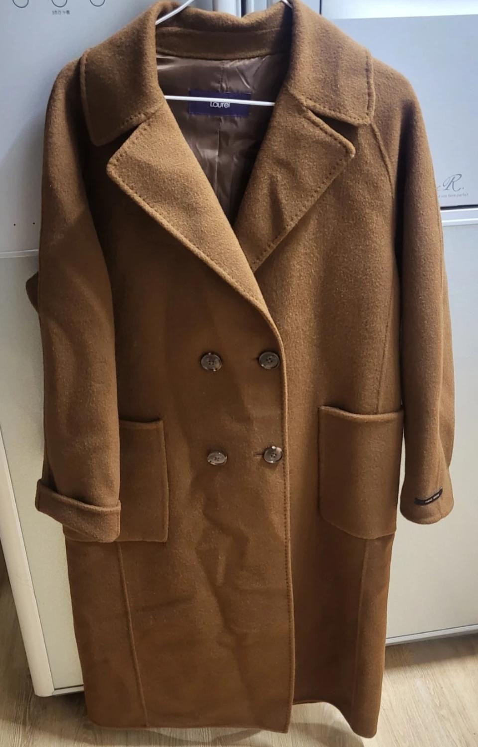 55~66 핸드메이드 모 롱코트