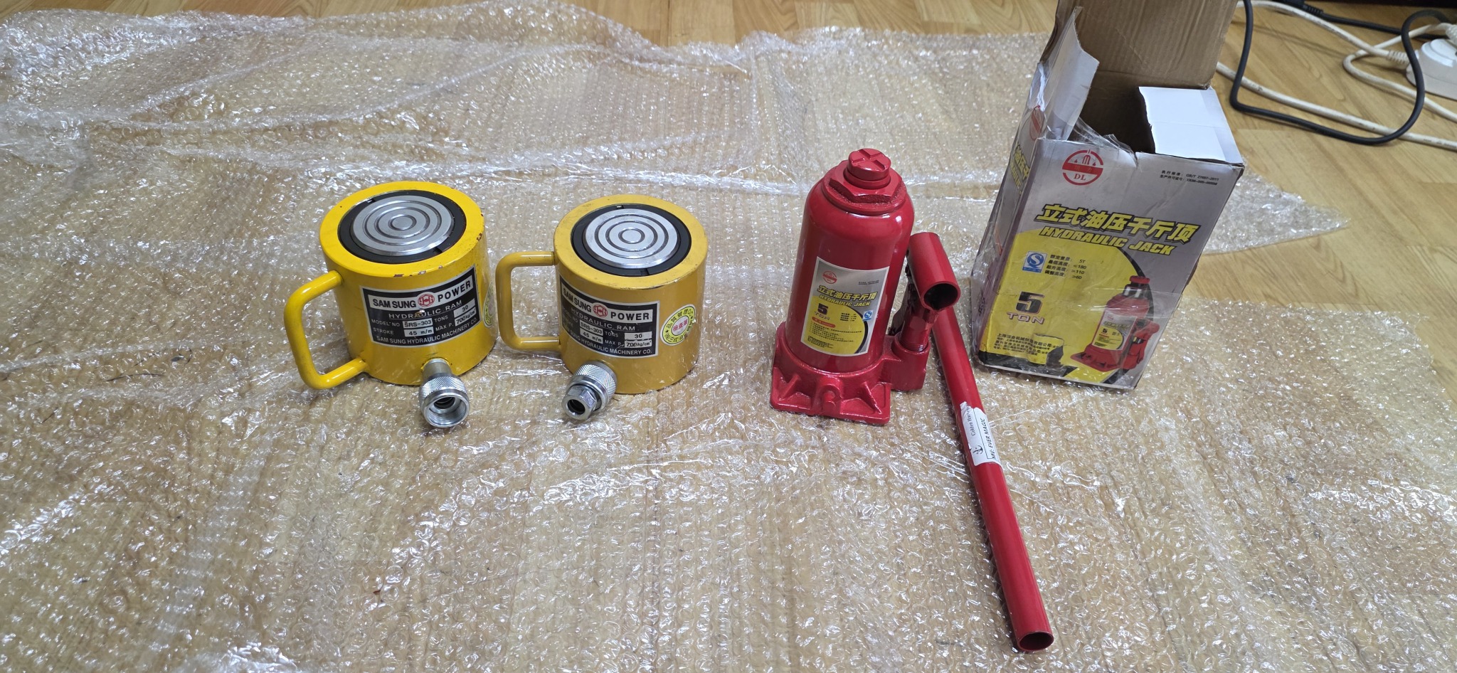 유압 작키 3개일괄 새거 미사용