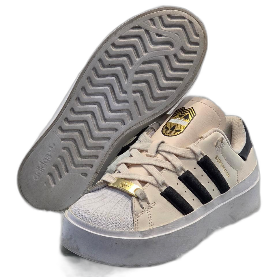 8w-30:아디다스 오리지널스 슈퍼스타 볼드 플랫폼 화이트 블랙 225m