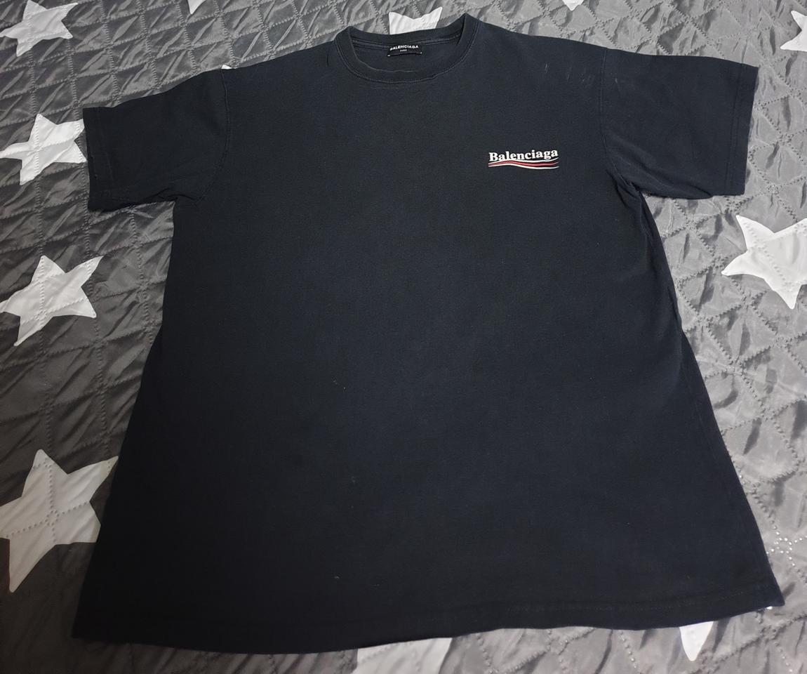 17s 발렌시아가 웨이브로고 반팔티 블랙 (S)