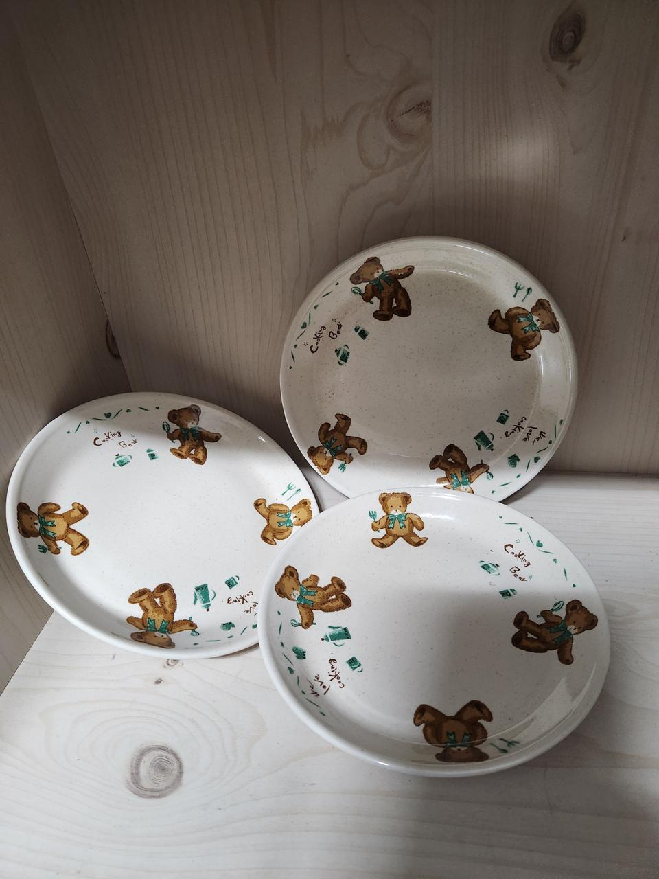 곰돌이 캐릭터 접시
