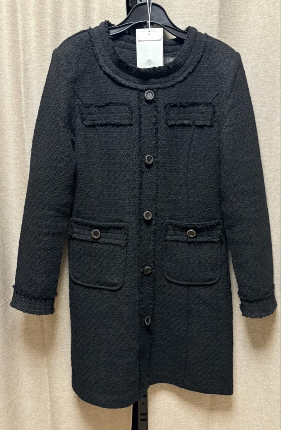 ATTRANGS 블랙 트위드 하객룩 원피스 S