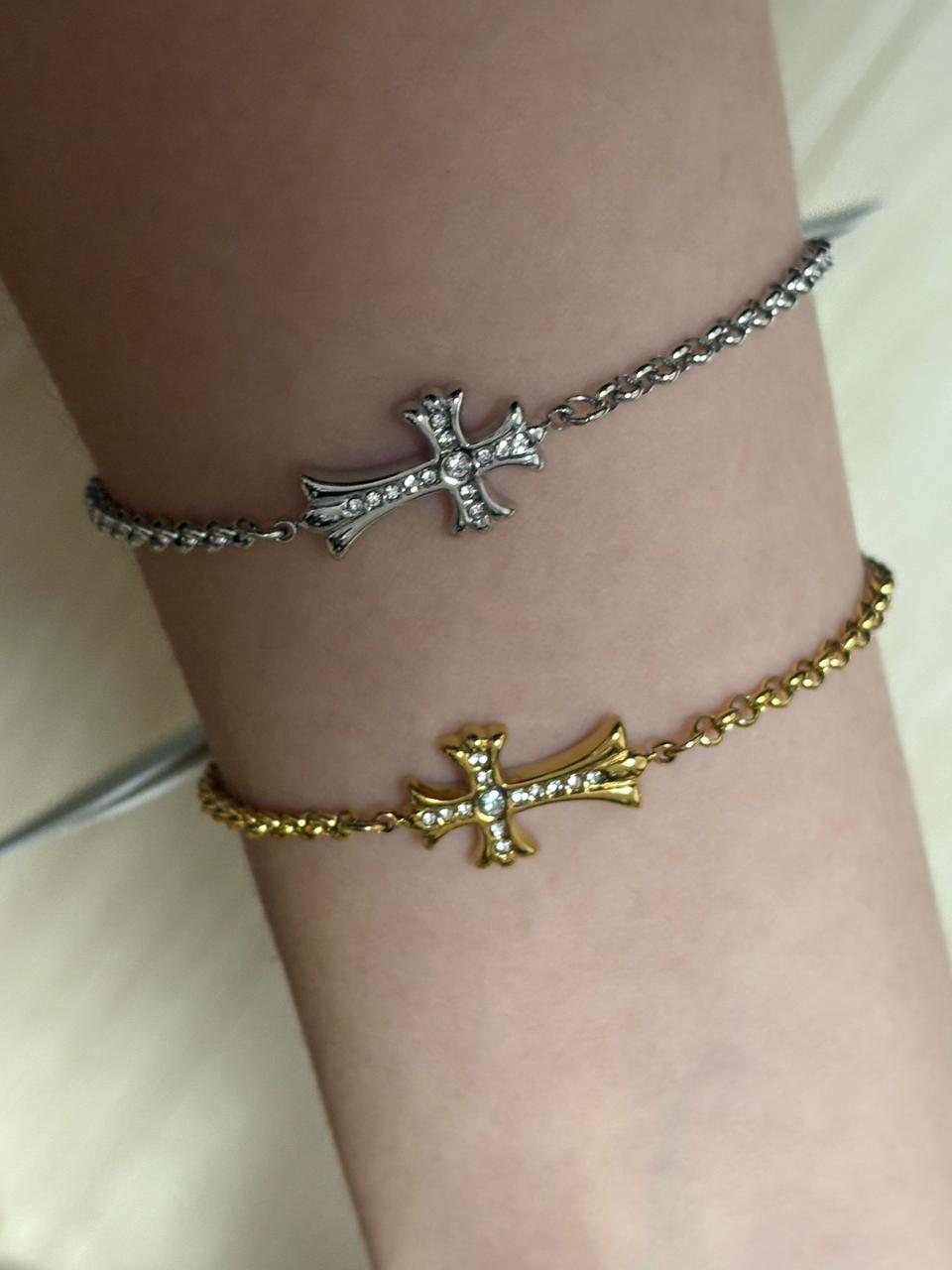 써지컬 십자가 큐빅 팔찌