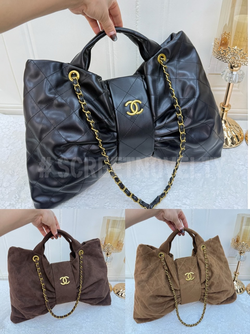 샤넬 리본 숄더 블랙