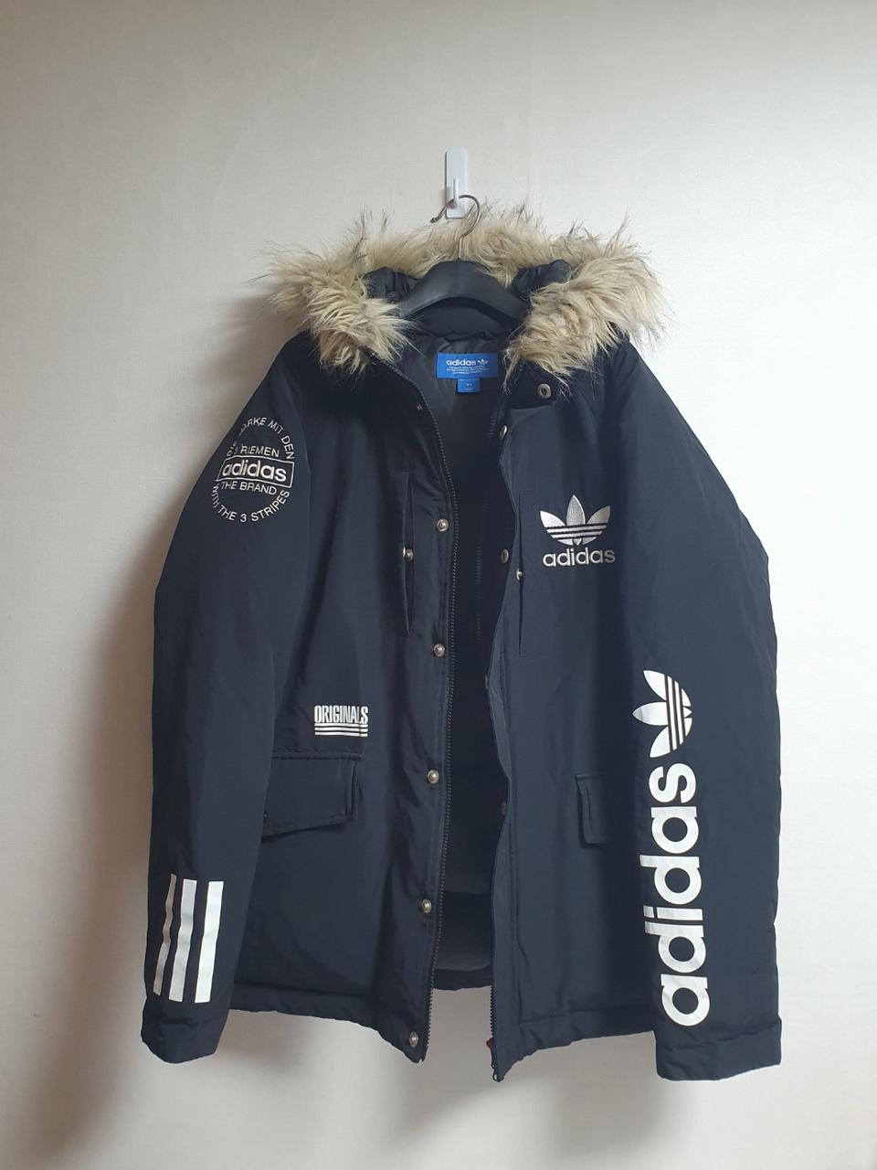 택포가 아디다스 패딩 로고 자켓 덕다운점퍼 105