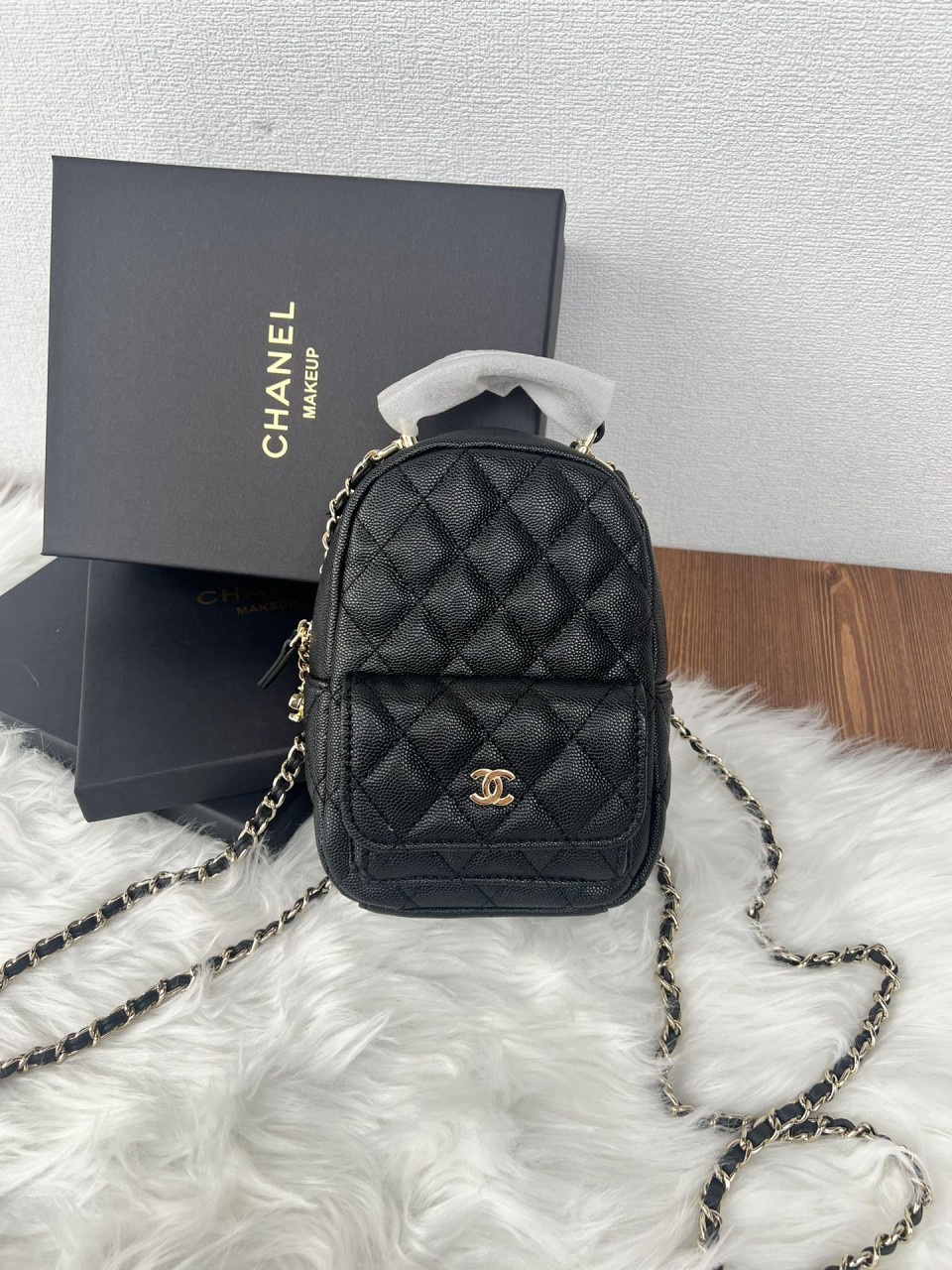 샤넬뷰티 캐비어 백팩 블랙 무료배송
