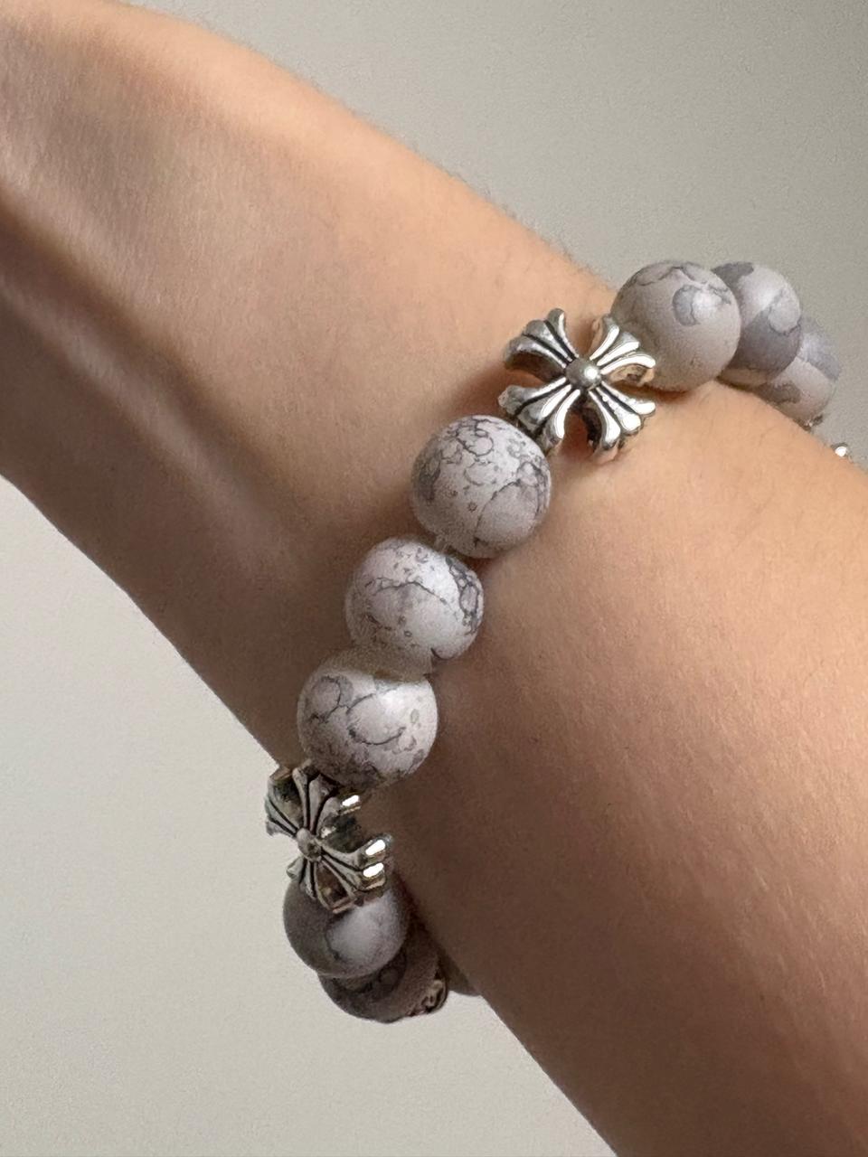 십자가 원석 우레탄 팔찌