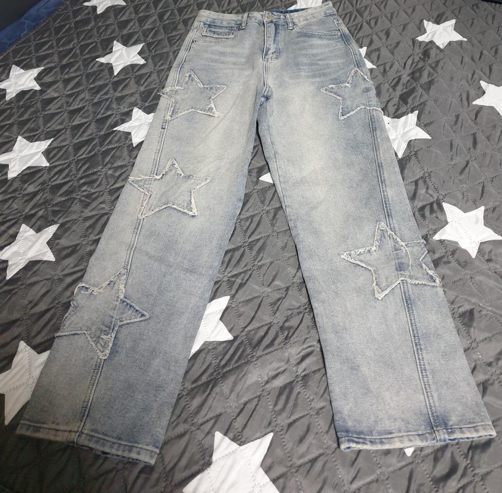 STAND_J 빈티지 커브드 밑단절개 데님팬츠 (M)