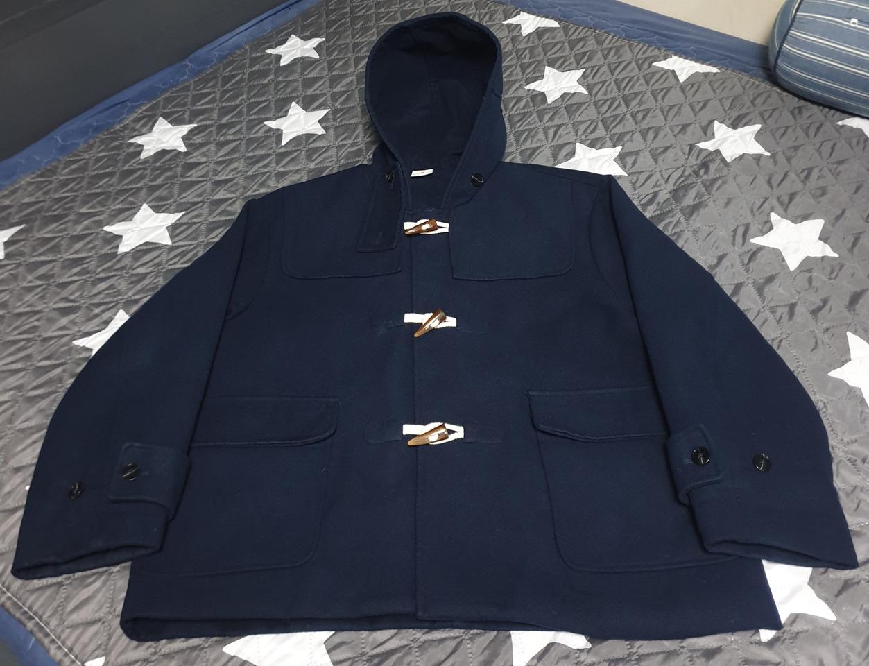 NINE TWO 안감누빔 토클 후드 미디코트 네이비 (F)