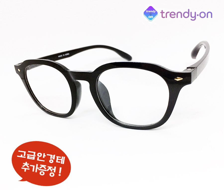 [추가증정]트랜디온 U 블랙 뿔테 친환경 아케마 안경테 9eye9 새제품