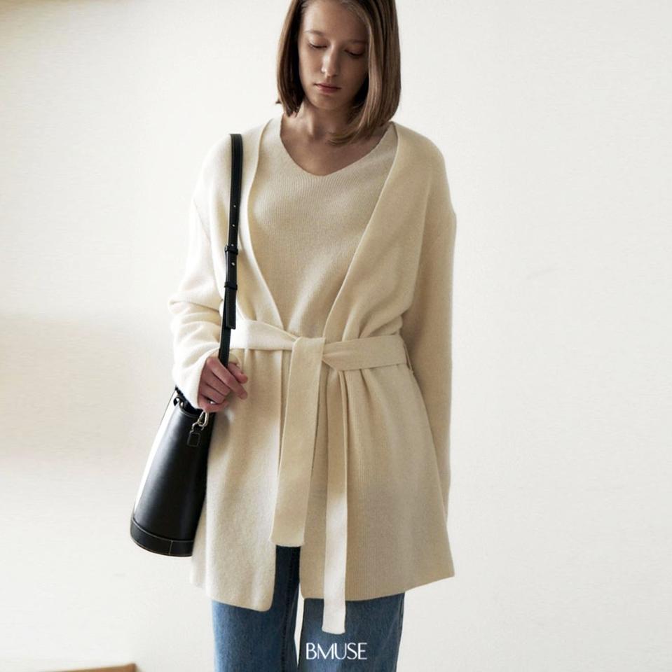 비뮤즈 베뉴엣 캐시미어 블렌드 소르벨트가디건 새상품