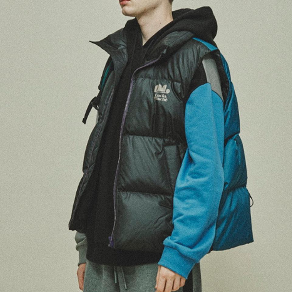 럭키마르쉐 다운 패딩 조끼 가볍고빵빵 남성 오버핏 M L 사랑봉봉