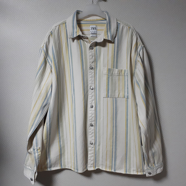 L/자라 릴렉스핏 스트라이프 남방셔츠/1523/상의