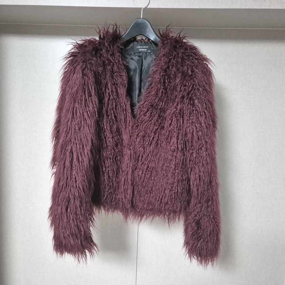 44-55반)LCW CASUAL 일본브랜드 푸들 퍼 자켓 와인 