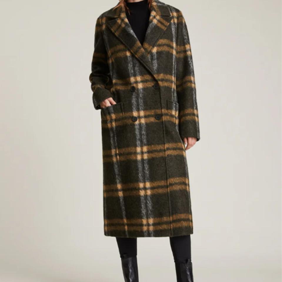 올세인츠 울 체크 롱 코트 여성 S 겨울 모직 사랑봉봉