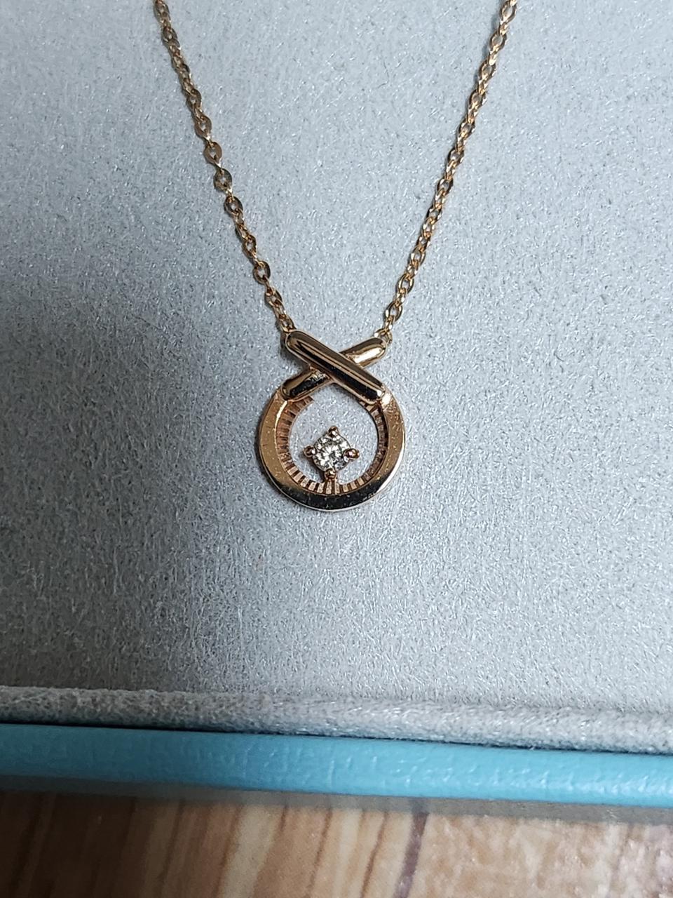 스톤헨지  14K,XO다이아 목걸이