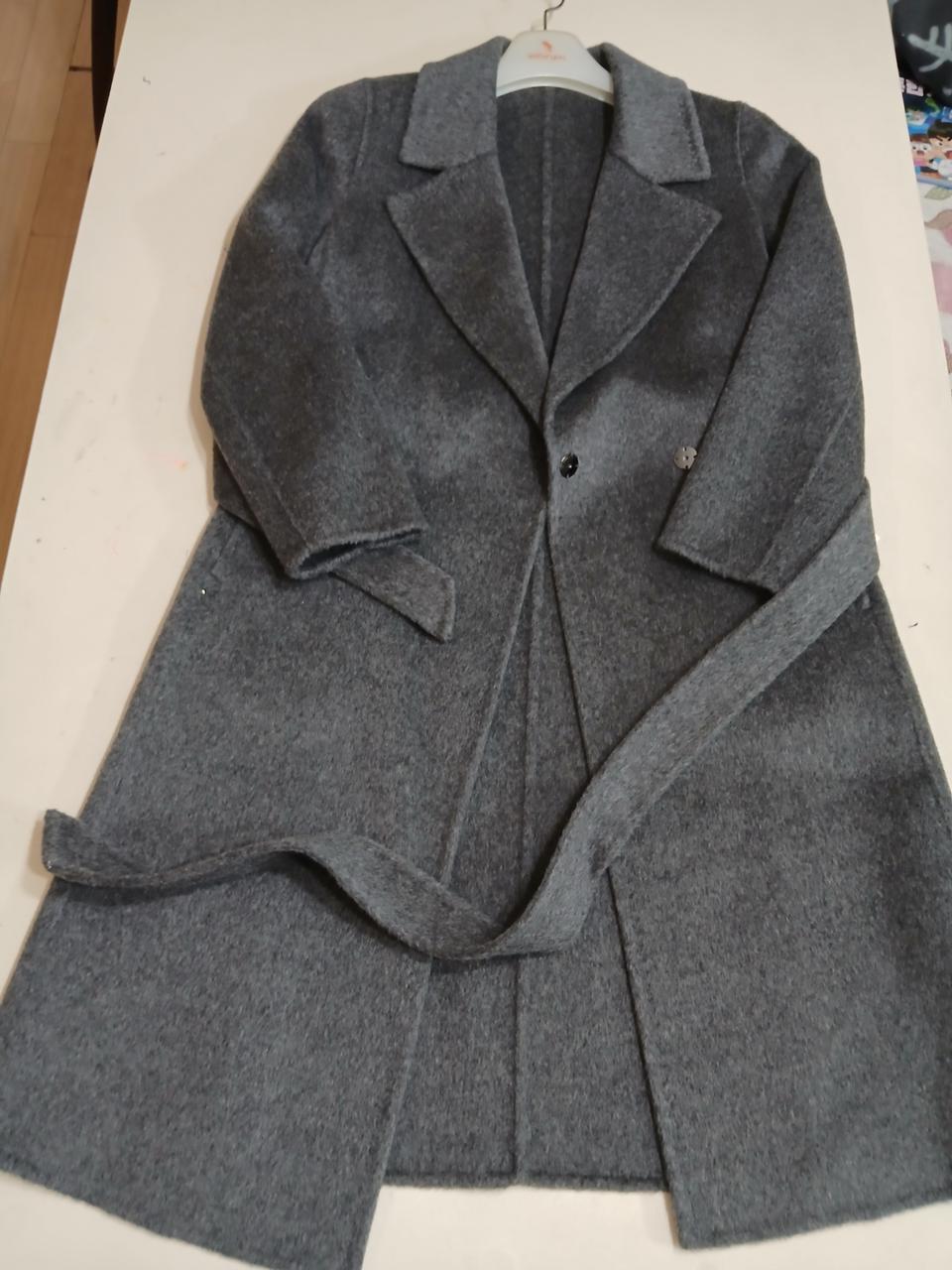 (새제품) 회색 울100% 롱 코트 M 55