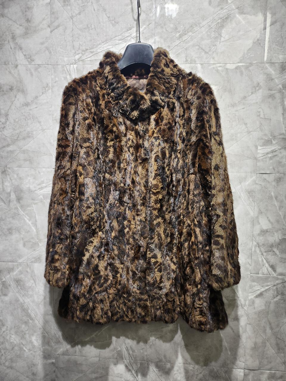 레오파드 퍼 코트 자켓