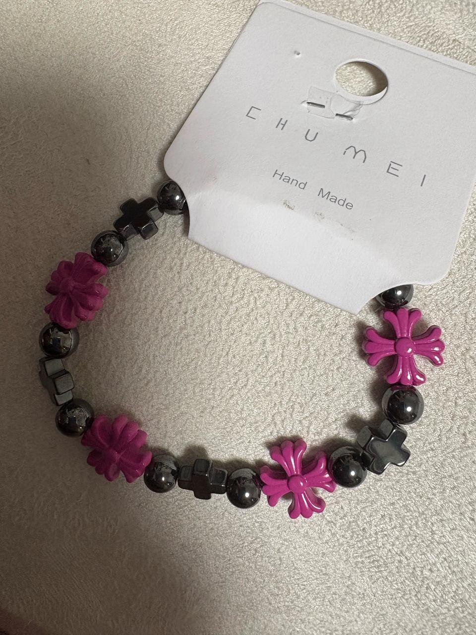 써지컬 핑크 십자가 팔찌