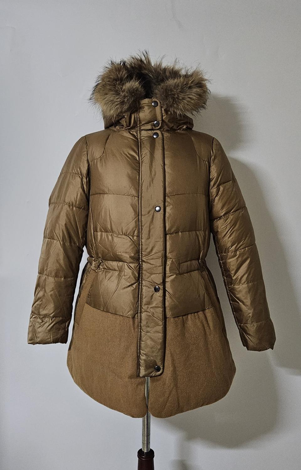 77)질리오티 이태리 울 모직 여성 하프패딩